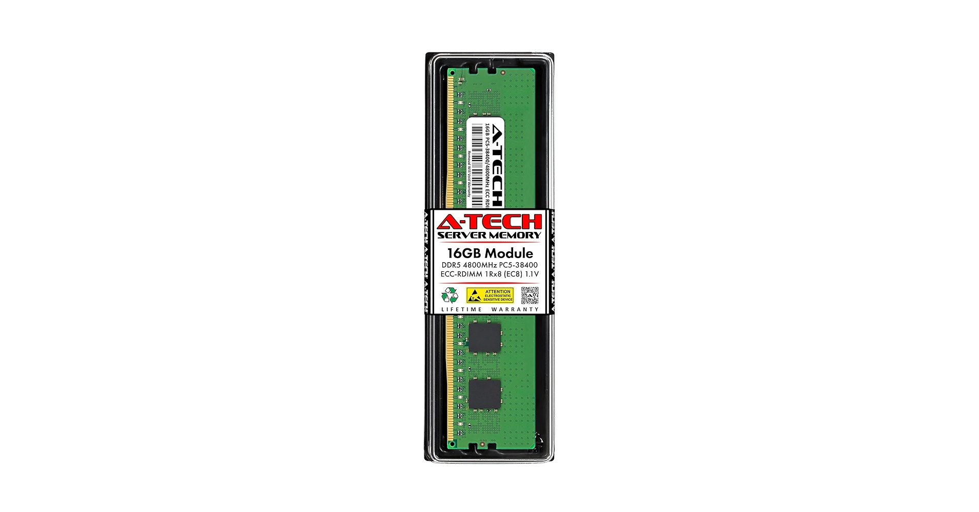 A-Tech 16GB DDR5 4800MHz PC5-38400 ECC RDIMM 1Rx8 (EC8 10x4
